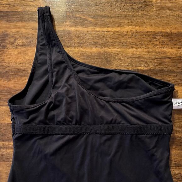 Andie Swim Women’s Medium One Piece Bathing Suit One Shoulder Nantucket Black - Picture 4 of 16